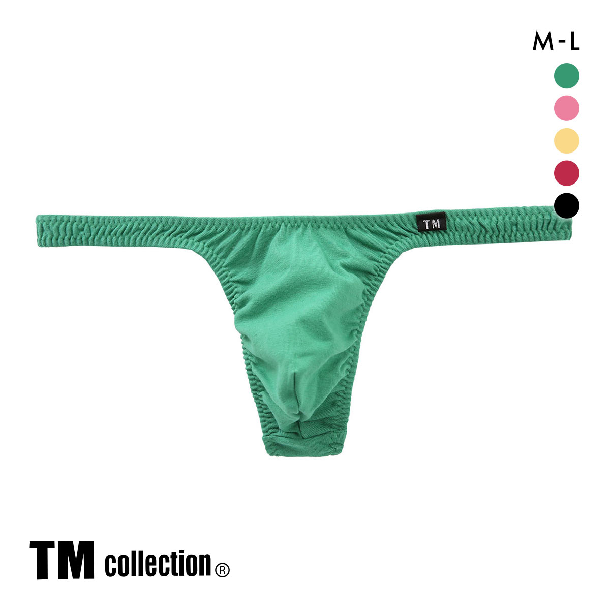 ティーエム コレクション コットンベア天 ツノ型シャープ Tバック ML もっこり メンズ 前とじ ビキニ 日本製 TM collection(GR-グリーン-M)
