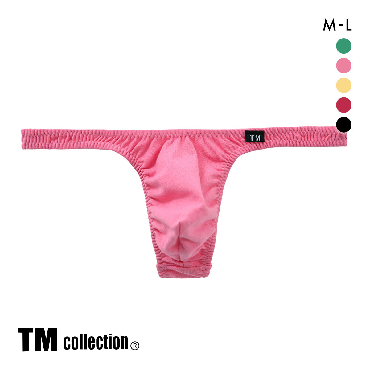 ティーエム コレクション コットンベア天 ツノ型シャープ Tバック ML もっこり メンズ 前とじ ビキニ 日本製 TM collection(PI-ピンク-M)