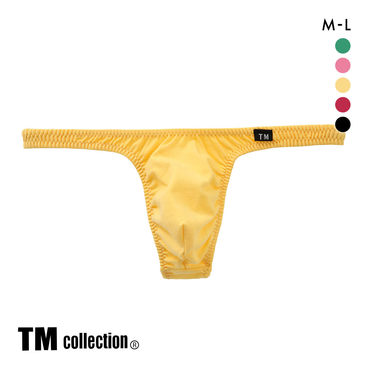 ティーエム コレクション コットンベア天 ツノ型シャープ Tバック ML もっこり メンズ 前とじ ビキニ 日本製 TM collection(YE-イエロー-M)