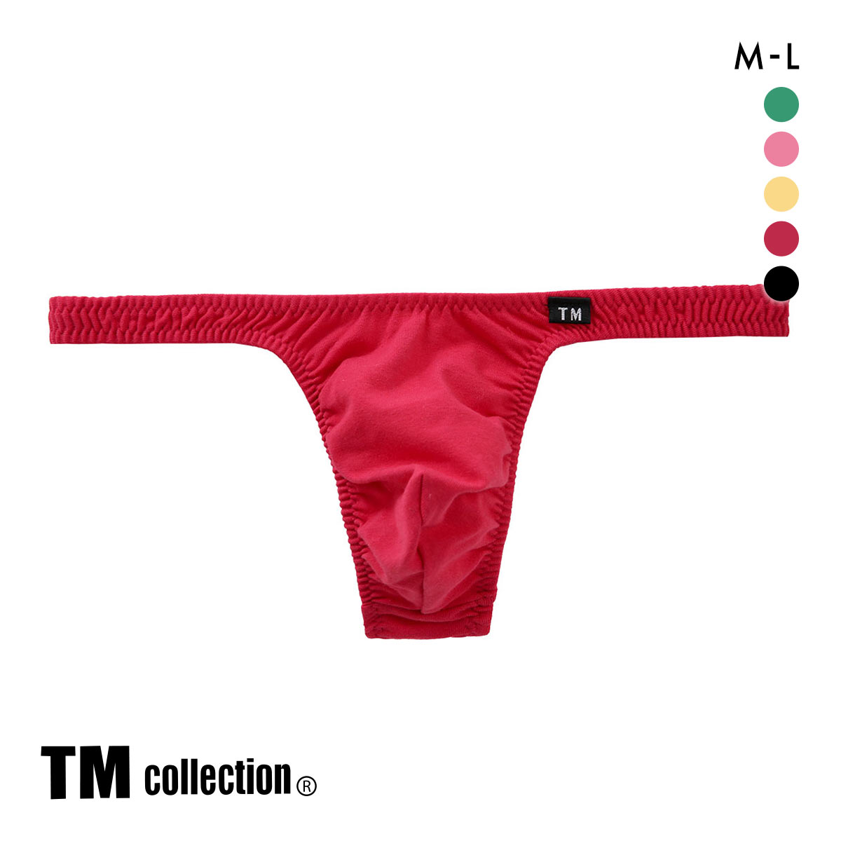 ティーエム コレクション コットンベア天 ツノ型シャープ Tバック ML もっこり メンズ 前とじ ビキニ 日本製 TM collection(RE-レッド-M)