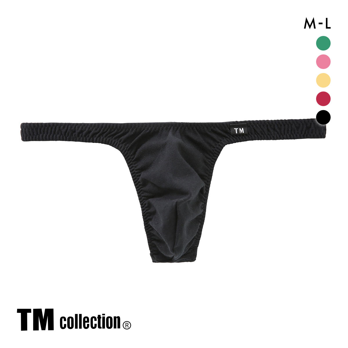 ティーエム コレクション コットンベア天 ツノ型シャープ Tバック ML もっこり メンズ 前とじ ビキニ 日本製 TM collection(BK-ブラック-M)