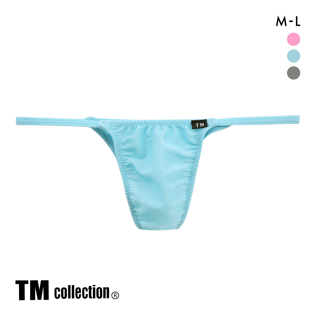 ティーエム コレクション キラメキ2way　サイドストリング ハーフバック ハギナシシャープ ML メンズ ビキニ TM collection(SX-サックス-M)