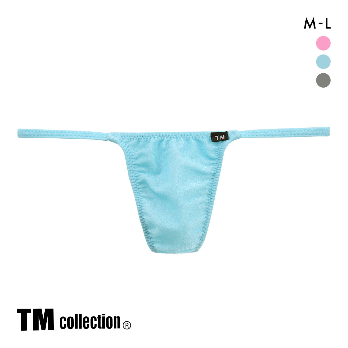 ティーエム コレクション キラメキ2way サイドストリング Tバック ハギナシシャープ ML メンズ ビキニ TM collection(SX-サックス-M)
