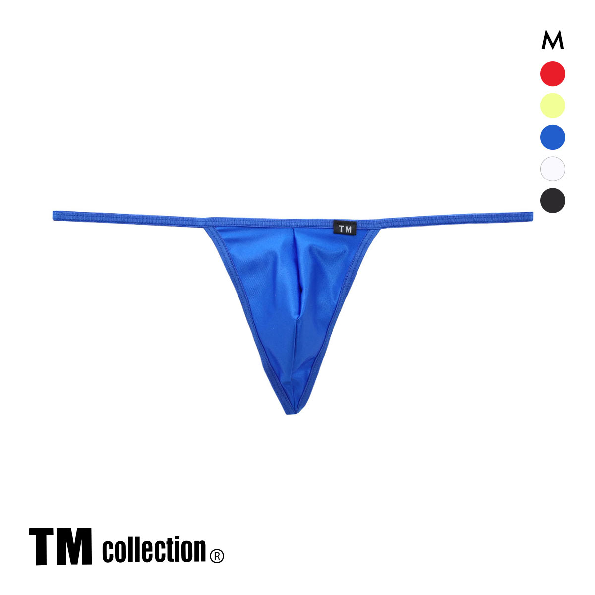 ティーエム コレクション WET Binder Gストリング Yバック M メンズ ビキニ ブリーフ セクシー 前閉じ(BU-ブルー-M)