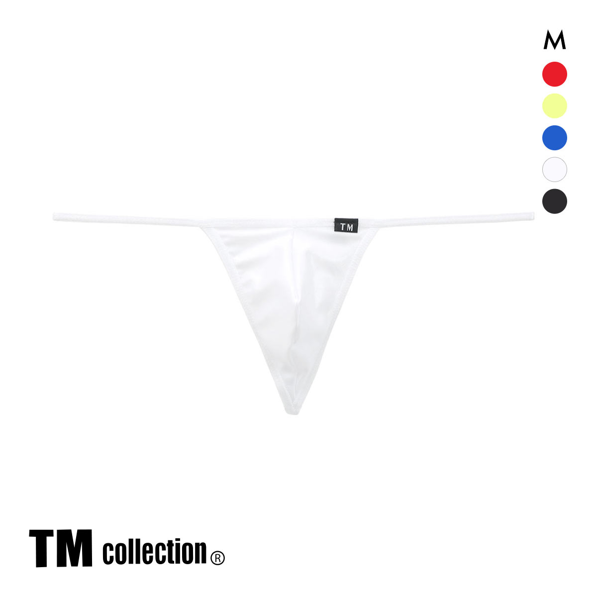 ティーエム コレクション WET Binder Gストリング Yバック M メンズ ビキニ ブリーフ セクシー 前閉じ(WH-ホワイト-M)