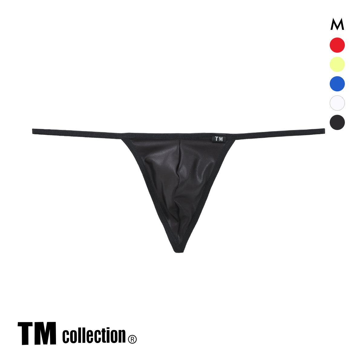 ティーエム コレクション WET Binder Gストリング Yバック M メンズ ビキニ ブリーフ セクシー 前閉じ(BK-ブラック-M)