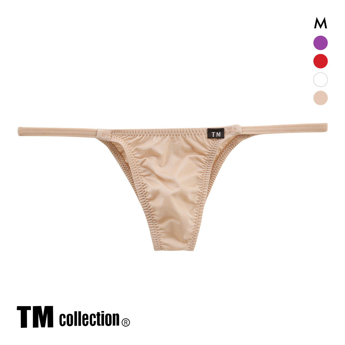 ティーエム コレクション ナイロンベア天　サイドストリング ハーフバック ハギナシシャープ M メンズ ビキニ TM collection(BE-ベージュ-M)