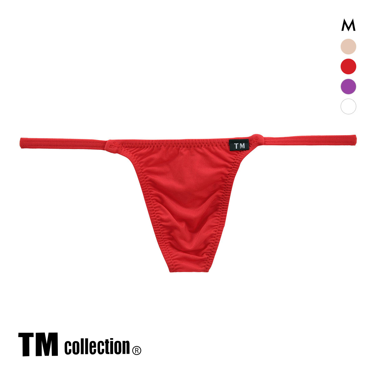 ティーエム コレクション ナイロンベア天 ハギナシシャープ TB M メンズ ビキニ Tバック TM collection(RE-レッド-M)