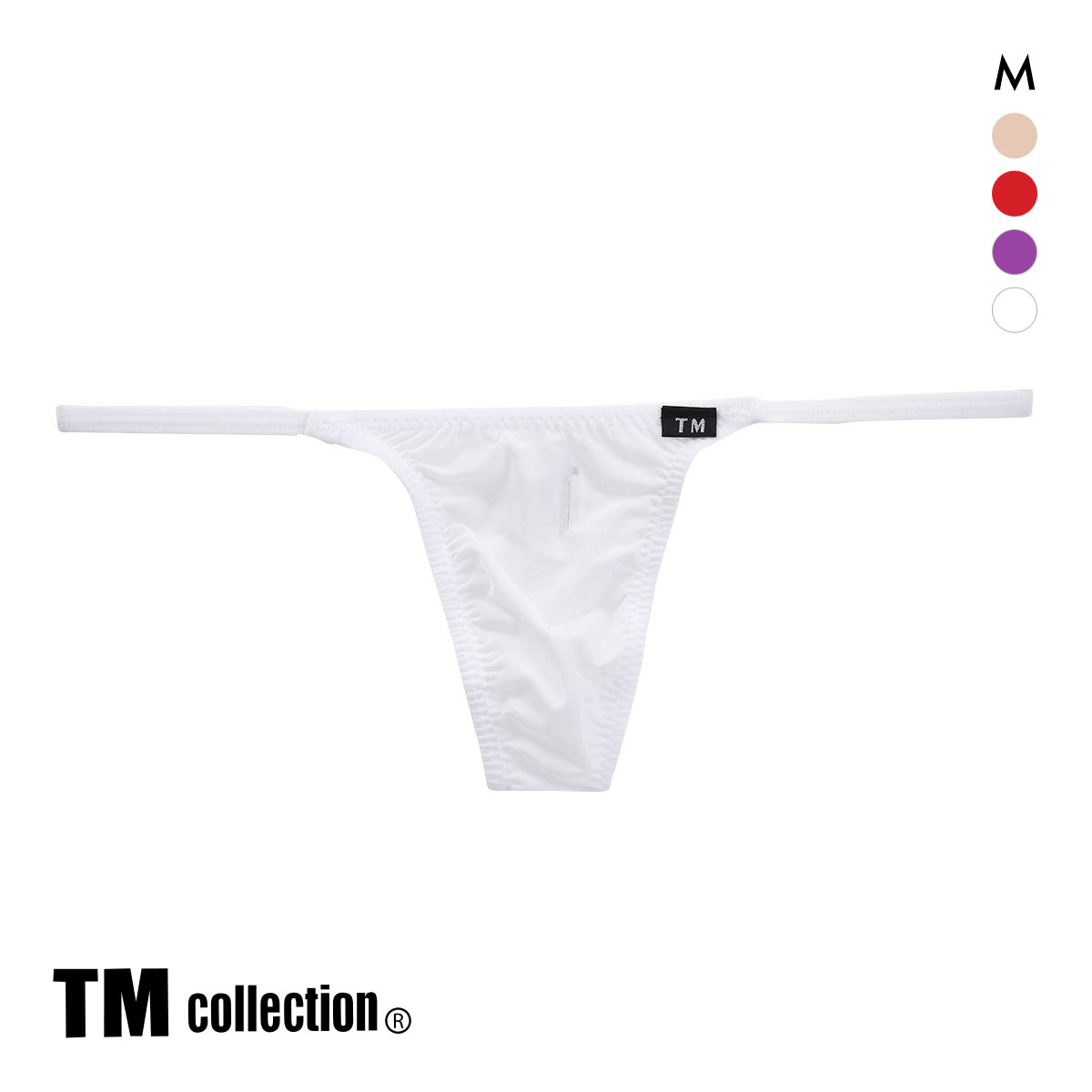 ティーエム コレクション ナイロンベア天 ハギナシシャープ TB M メンズ ビキニ Tバック TM collection(WH-ホワイト-M)