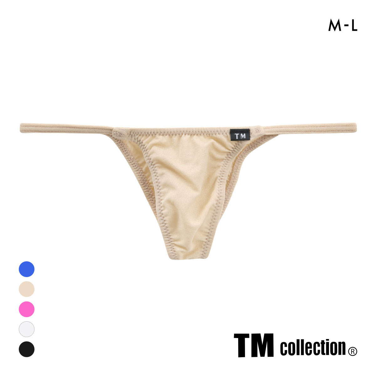 ティーエム コレクション ガーゼ調 2way side string ML ハーフバック ビキニ TM collection(BE-ベージュ-M)