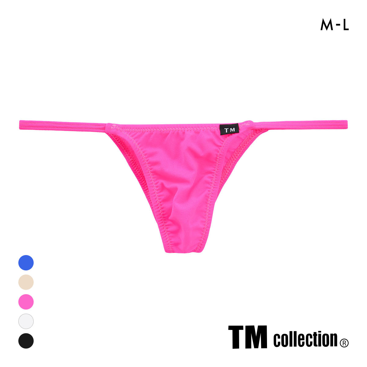 ティーエム コレクション ガーゼ調 2way side string ML ハーフバック ビキニ TM collection(PI-ピンク-M)