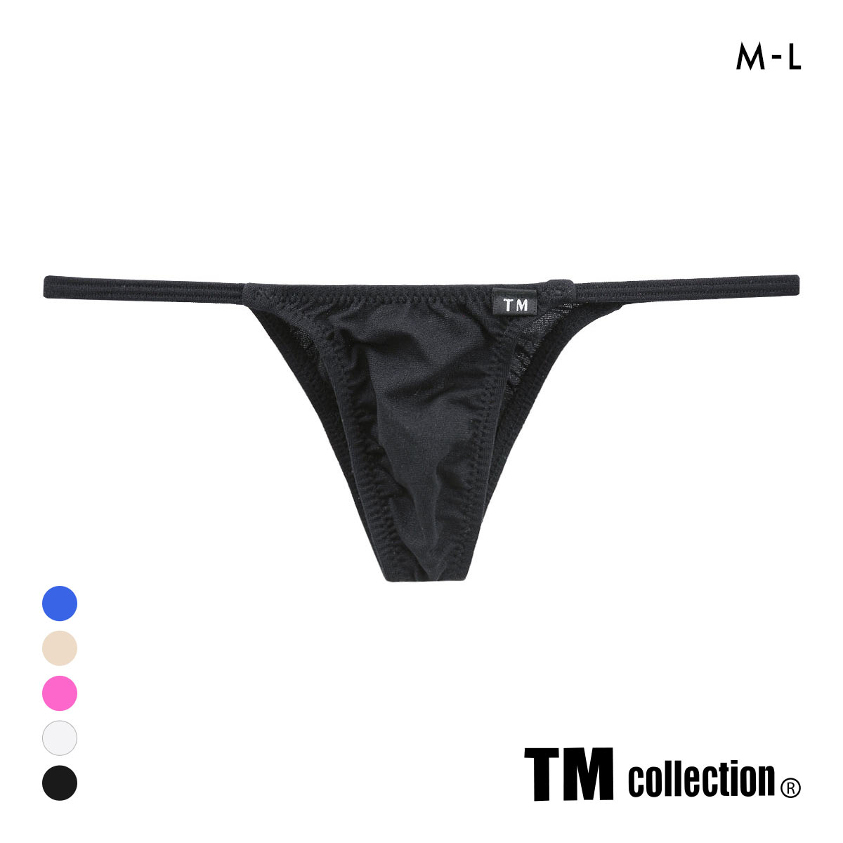 ティーエム コレクション ガーゼ調 2way side string ML ハーフバック ビキニ TM collection(BK-ブラック-M)