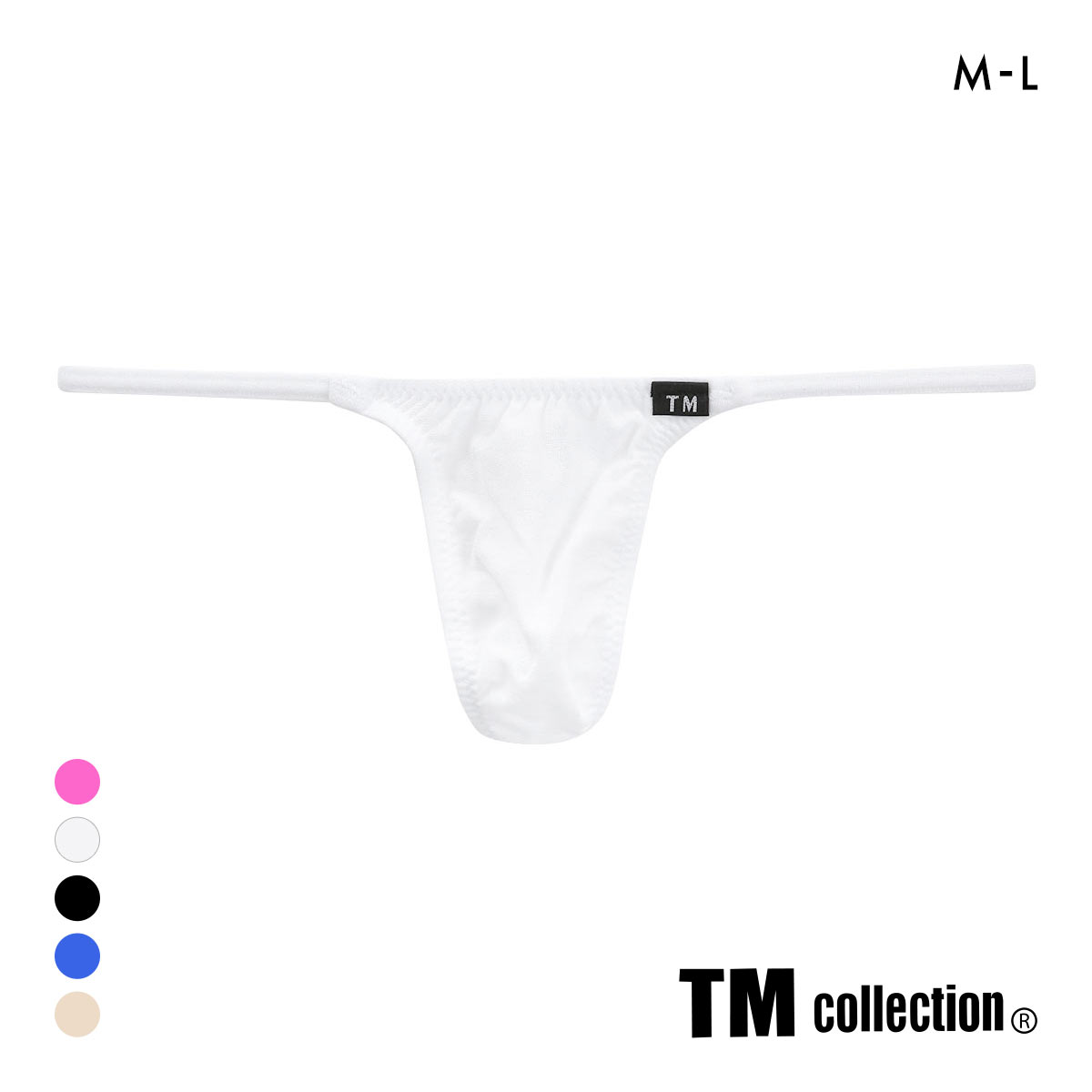 ティーエム コレクション ガーゼ調 2way side string ML Tバック ビキニ TM collection(WH-ホワイト-M)