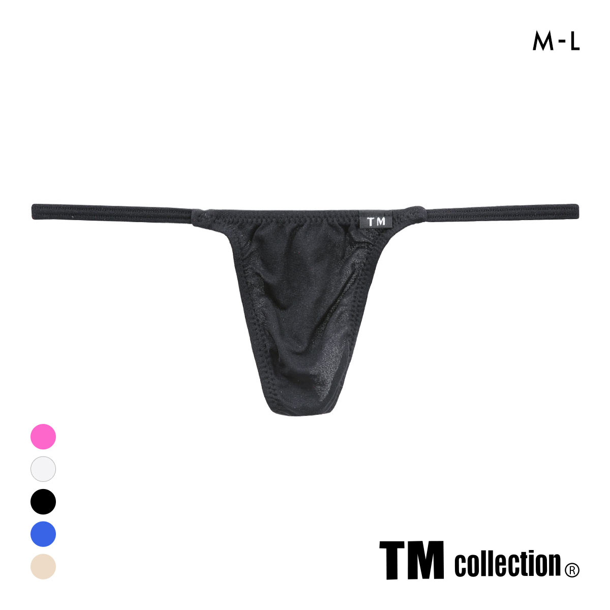 ティーエム コレクション ガーゼ調 2way side string ML Tバック ビキニ TM collection(BK-ブラック-M)