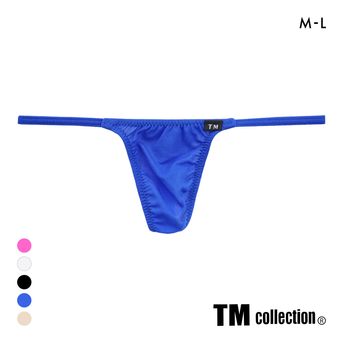 ティーエム コレクション ガーゼ調 2way side string ML Tバック ビキニ TM collection(BU-ブルー-M)