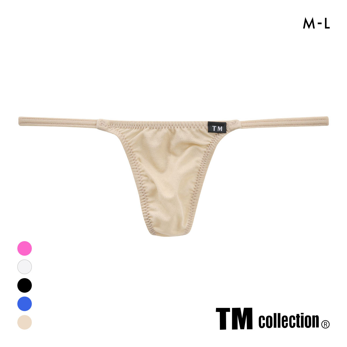 ティーエム コレクション ガーゼ調 2way side string ML Tバック ビキニ TM collection(BE-ベージュ-M)