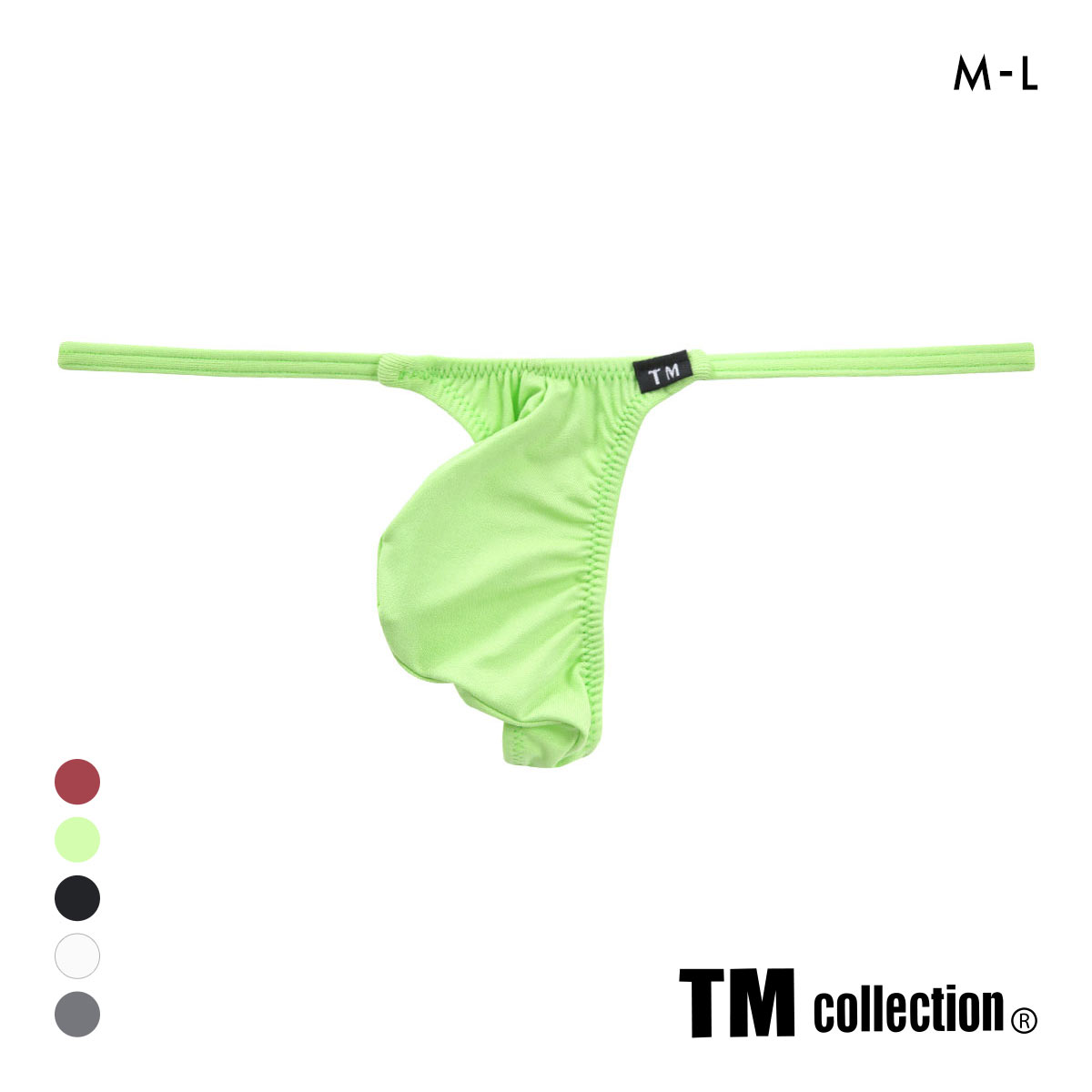 ティーエム コレクション Newskin side string Bulge Tバック M メンズ 前とじ TM collection(GR-グリーン-M)