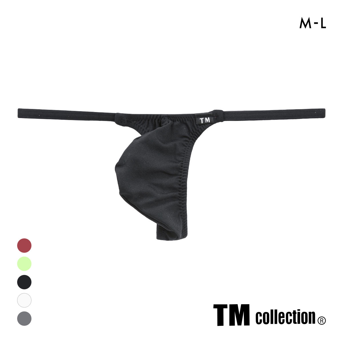 ティーエム コレクション Newskin side string Bulge Tバック M メンズ 前とじ TM collection(BK-ブラック-M)