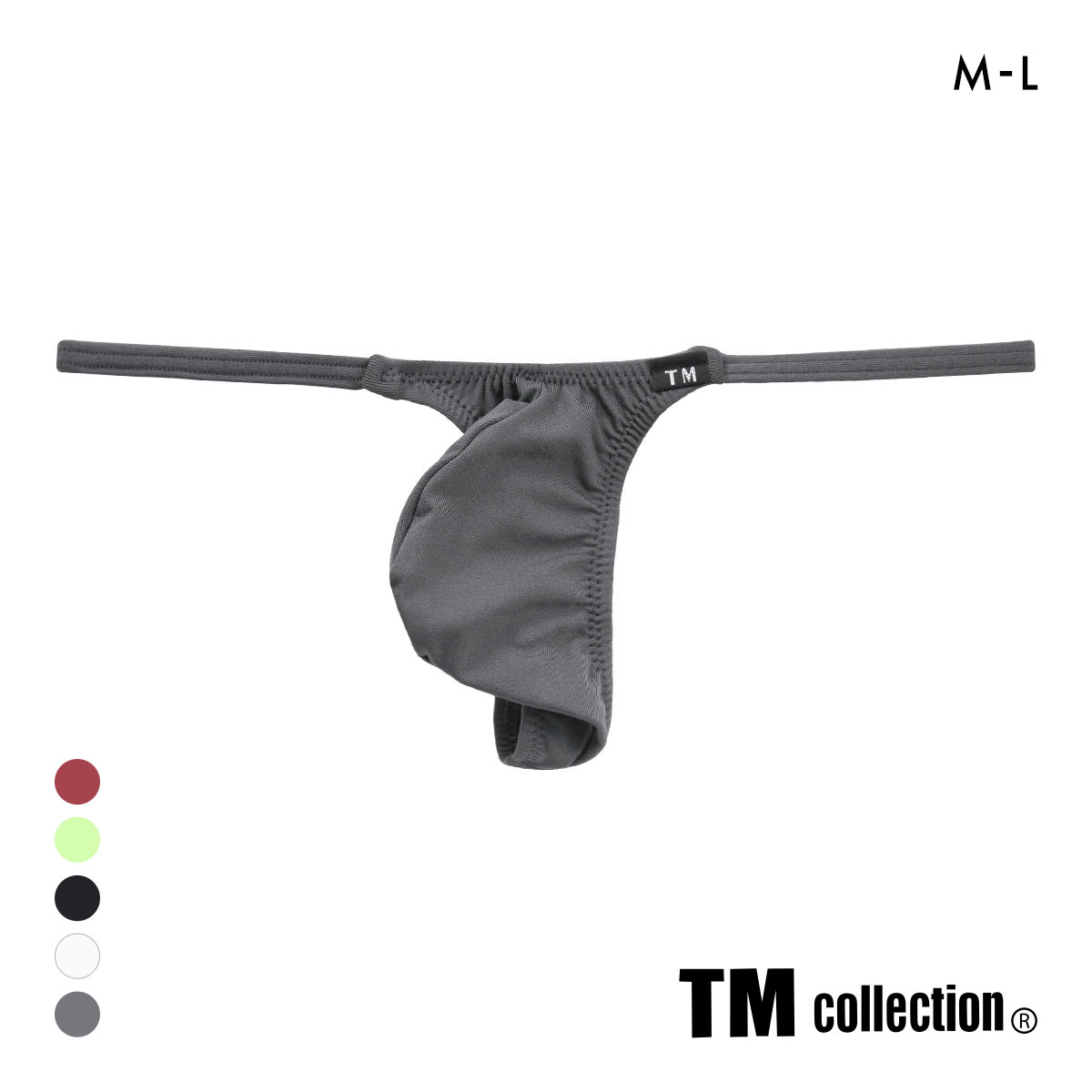 ティーエム コレクション Newskin side string Bulge Tバック M メンズ 前とじ TM collection(GY-グレー-M)