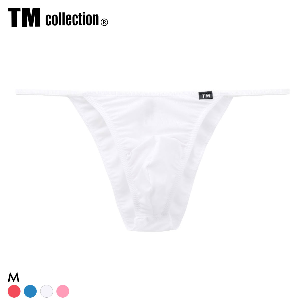 ティーエム コレクション さらっと2wayウエストマイクロ ノンライン風 HB ハーフバック ビキニ メンズ TM collection(WH-ホワイト-M)