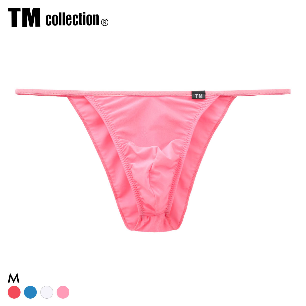 ティーエム コレクション さらっと2wayウエストマイクロ ノンライン風 HB ハーフバック ビキニ メンズ TM collection(PI-ピンク-M)