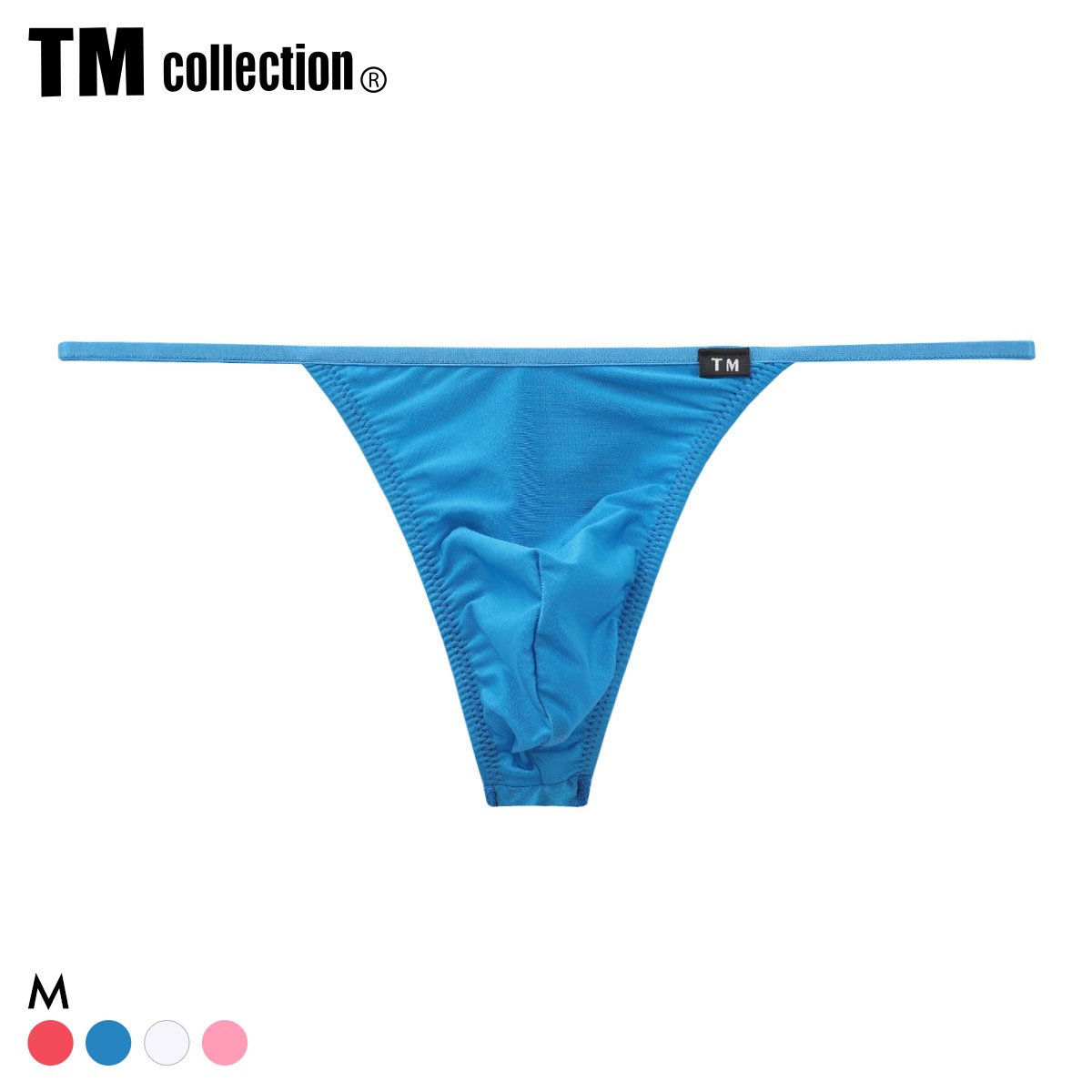 ティーエム コレクション さらっと2wayウエストマイクロ ノンライン風 TB Tバック ビキニ メンズ TM collection(BU-ブルー-M)