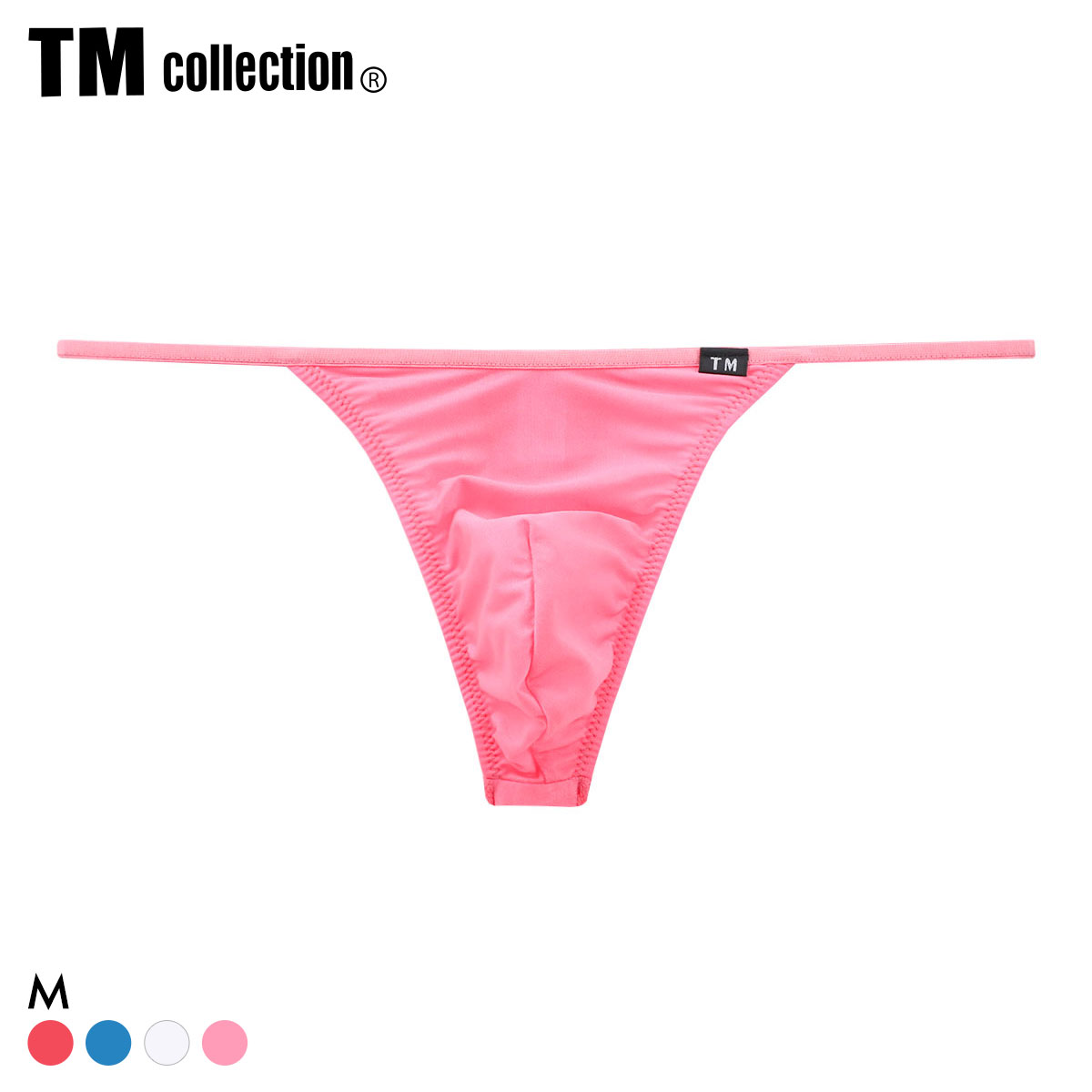 ティーエム コレクション さらっと2wayウエストマイクロ ノンライン風 TB Tバック ビキニ メンズ TM collection(PI-ピンク-M)