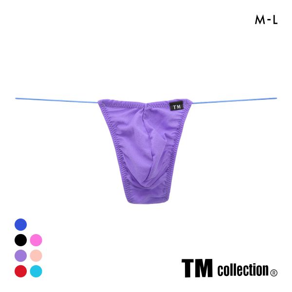 ティーエム コレクション ガーゼ調2WAY 極細丸ゴム Vカット Tバック メンズ ビキニ TM collection