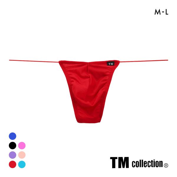 ティーエム コレクション ガーゼ調2WAY 極細丸ゴム Vカット Tバック メンズ ビキニ TM collection