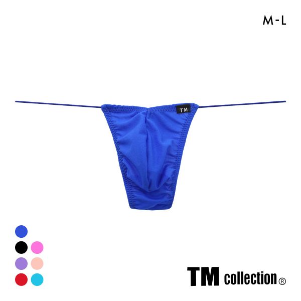 ティーエム コレクション ガーゼ調2WAY 極細丸ゴム Vカット Tバック メンズ ビキニ TM collection