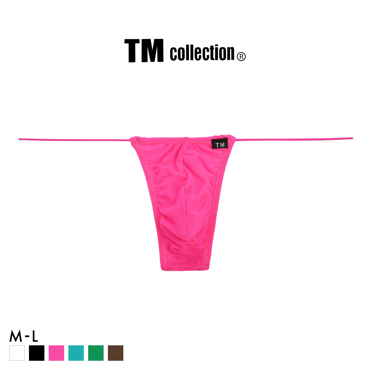 ティーエム コレクション ガーゼ調 2way 極細丸ゴム sharp TB Tバック ビキニ TM collection(PI-ピンク-M)