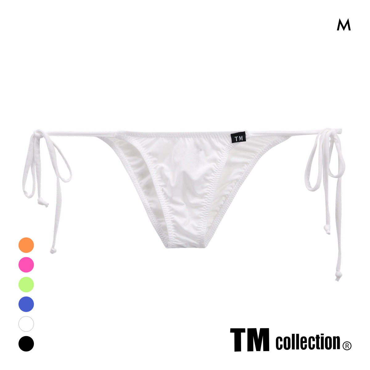 ティーエム コレクション STRIKESKIN side ribbon HB ハーフバック ビキニ メンズ ブリーフ 前とじ TM collection(WH-ホワイト-M)