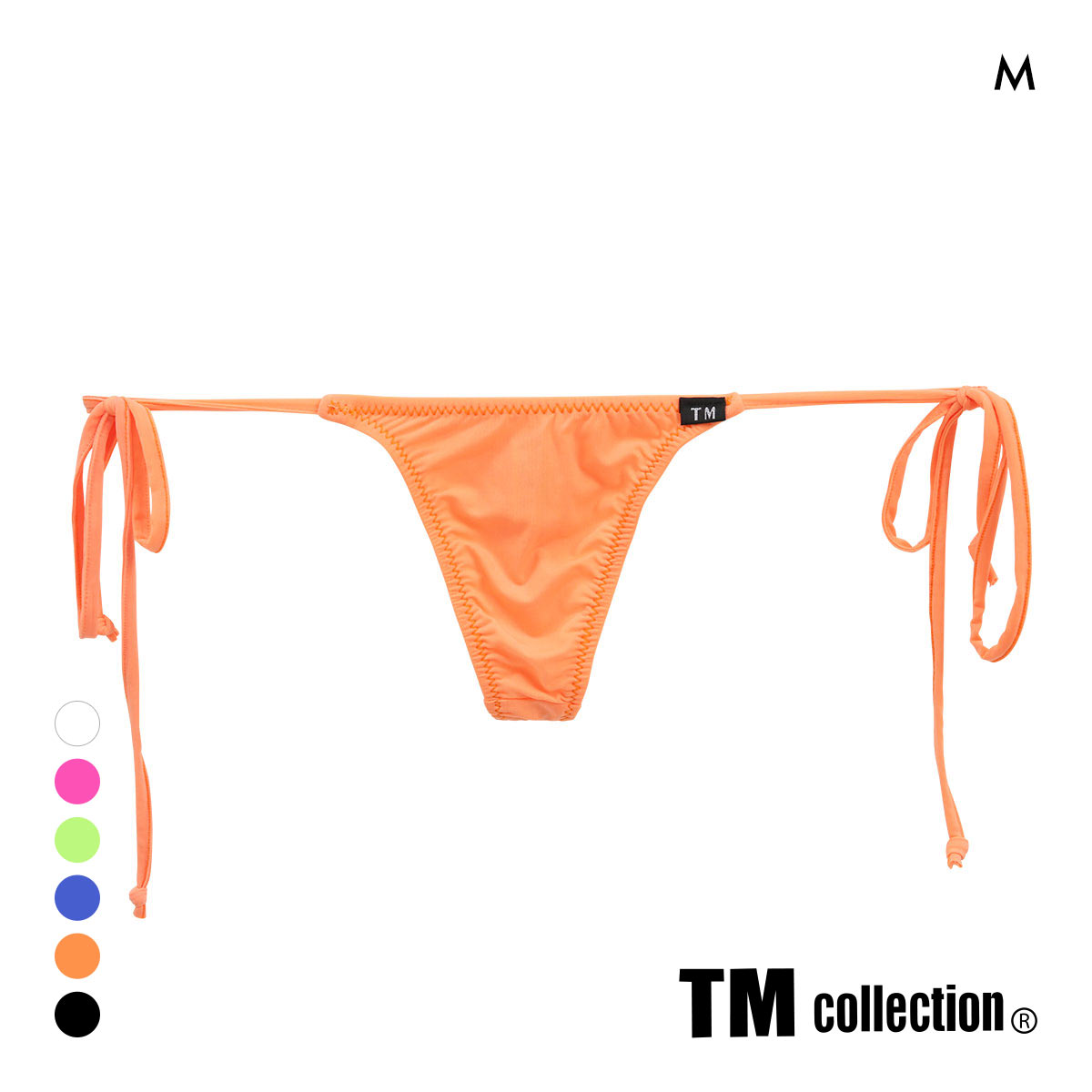 ティーエム コレクション STRIKESKIN side ribbon Tバック ビキニ メンズ ブリーフ 前とじ TM collection(OR-オレンジ-M)