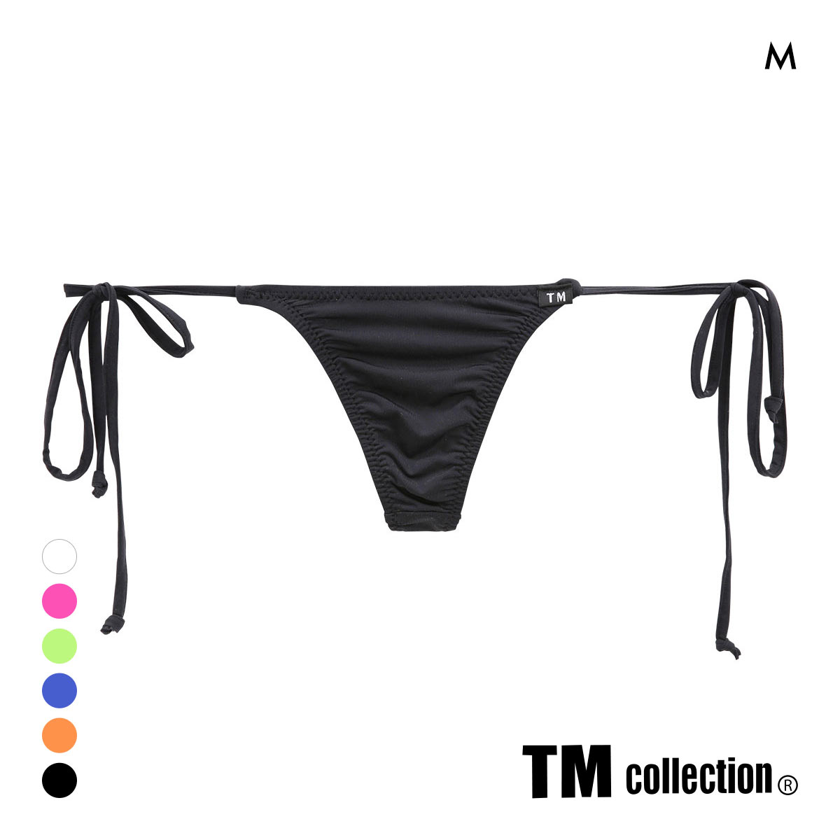 ティーエム コレクション STRIKESKIN side ribbon Tバック ビキニ メンズ ブリーフ 前とじ TM collection(BK-ブラック-M)