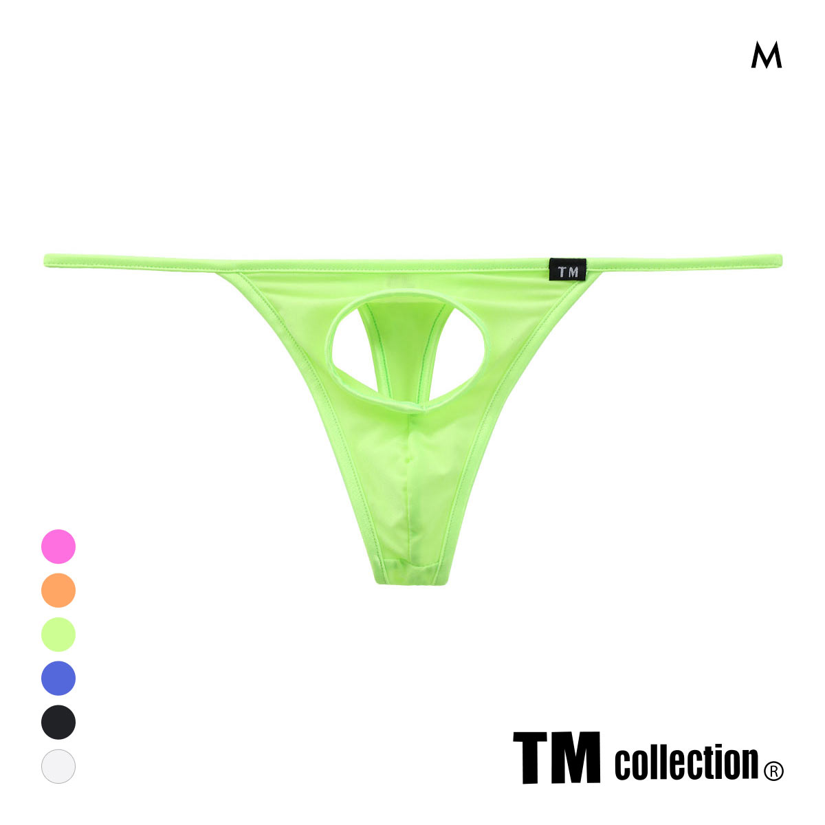 ティーエム コレクションSTRIKESKIN パイピング フロントホール Tバック TM collection(GR-グリーン-M)