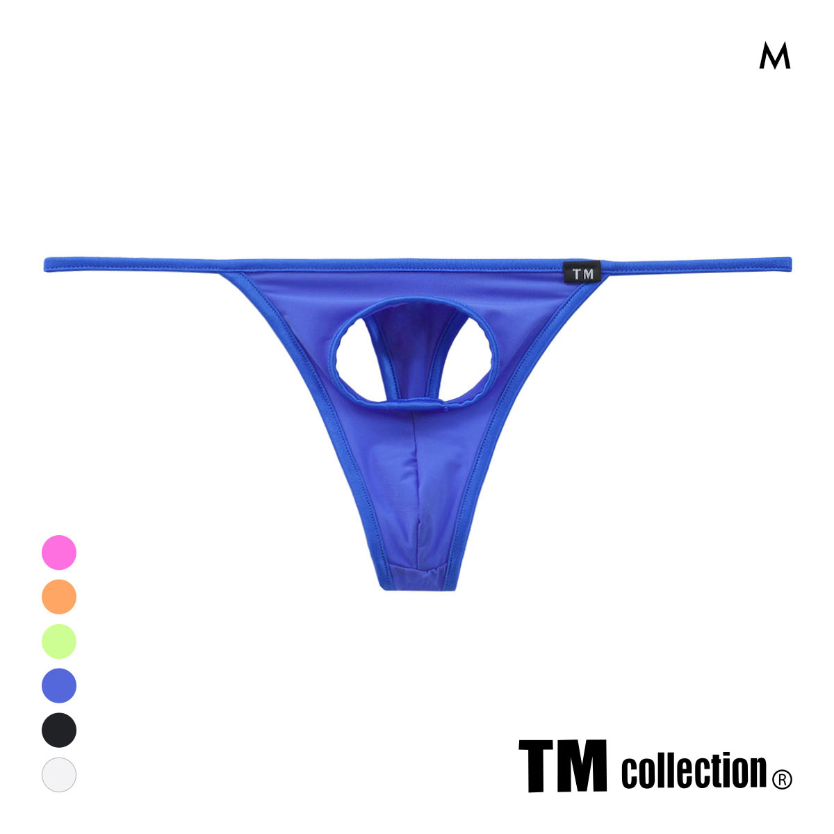 ティーエム コレクションSTRIKESKIN パイピング フロントホール Tバック TM collection(BU-ブルー-M)