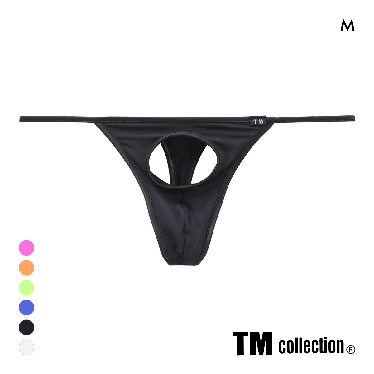 ティーエム コレクションSTRIKESKIN パイピング フロントホール Tバック TM collection(BK-ブラック-M)