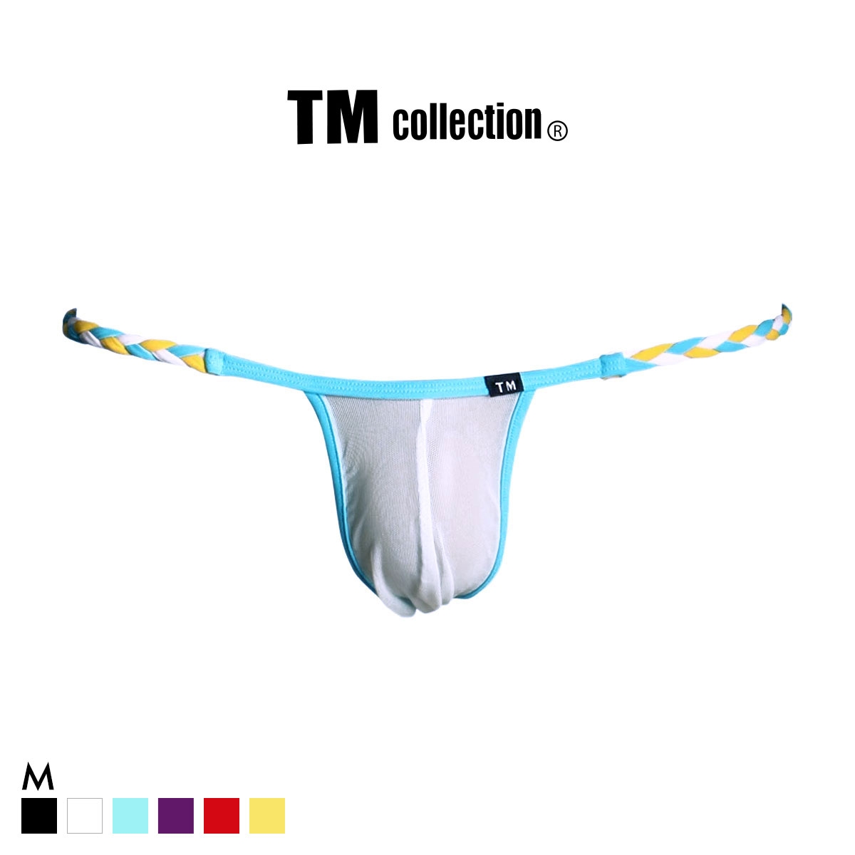 ティーエム コレクション Powernet 三つ編み TB Tバック メンズ TM collection 日本製(WH-ホワイト-M)