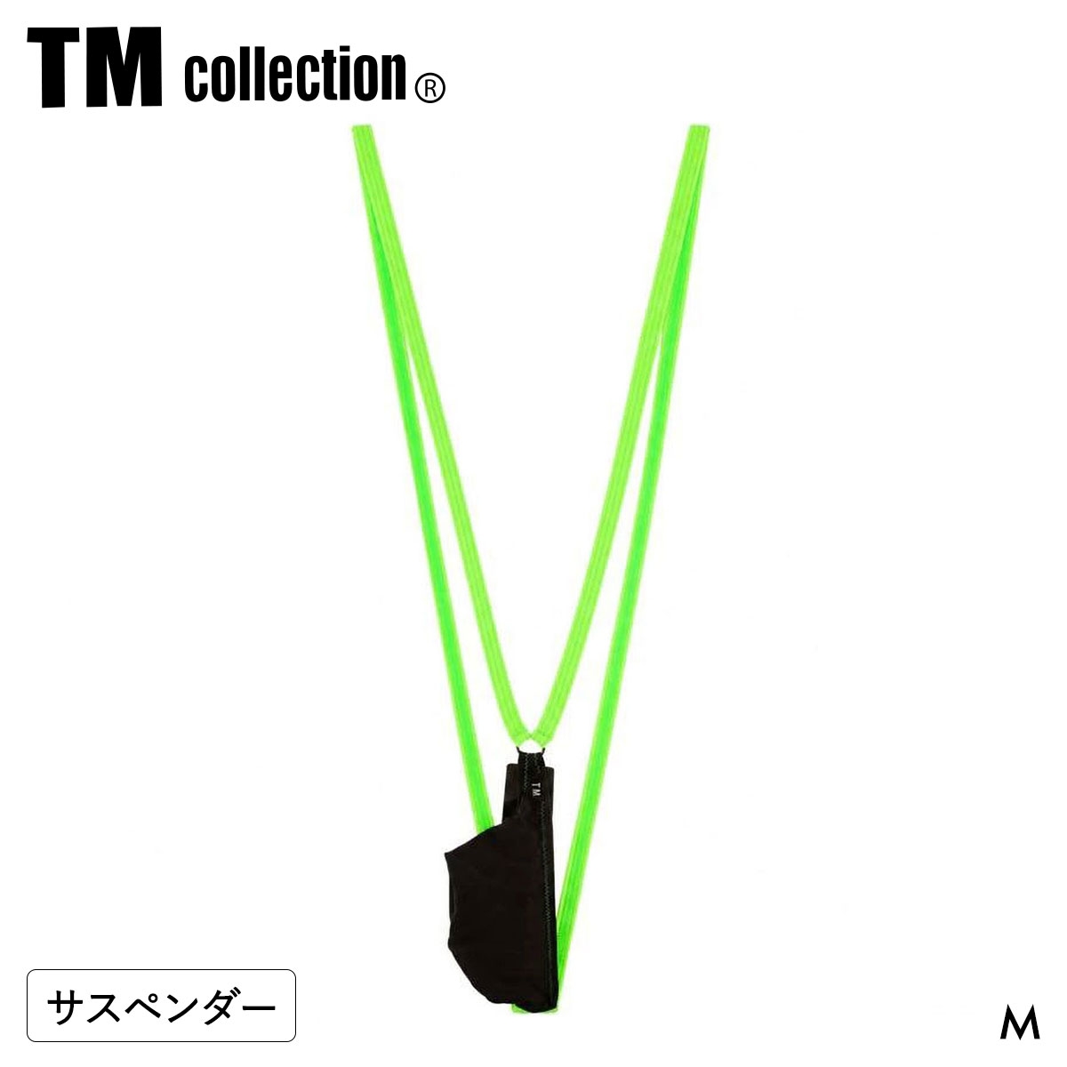 ティーエム コレクション STRIKESKIN x WET bicolor サスペンダー メンズ TM collection 日本製(BK-ブラック-M)