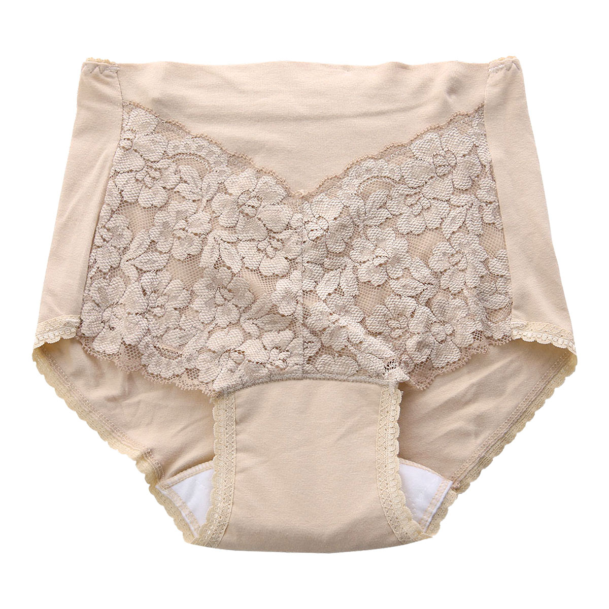 失禁対応 安心ショーツ 吸水布付き 消臭制菌 レース(MO-モカ-M)