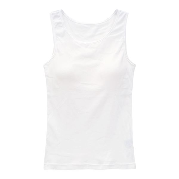 素肌にやさしくフィット カップ付き タンクトップ インナー レディース 綿100％ ブラトップ M L LL 3L