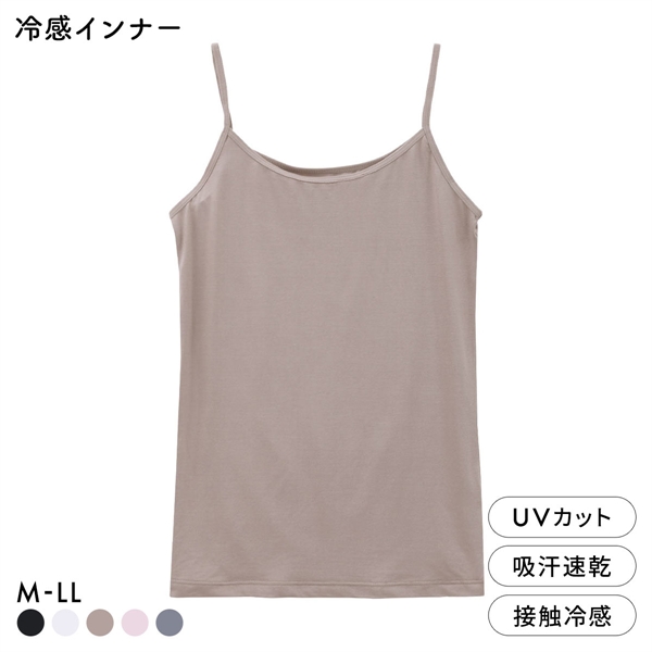 DRY WISH 冷感 キャミソール インナー M L LL 吸汗速乾 接触冷感 UVカット ストレッチ ひんやり 熱中症対策 冷たい
