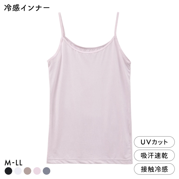 DRY WISH 冷感 キャミソール インナー M L LL 吸汗速乾 接触冷感 UVカット ストレッチ ひんやり 熱中症対策 冷たい