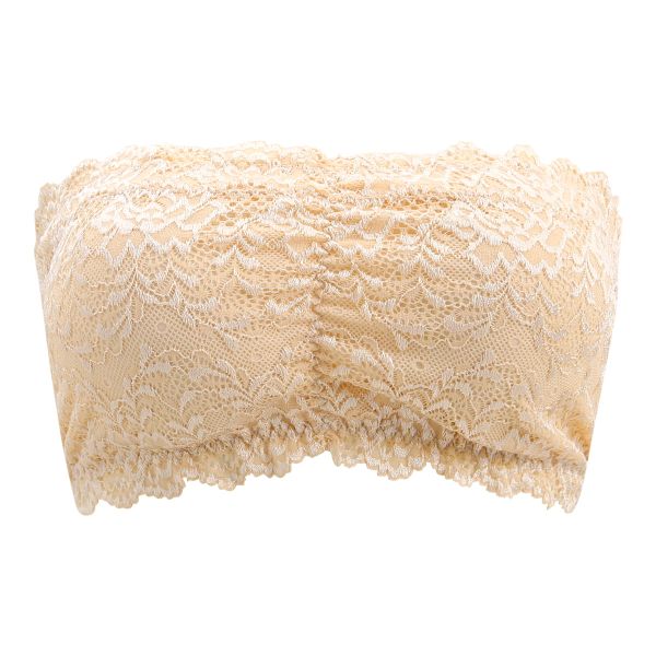 レース チューブブラ ボリュームパッド入り バンドゥ バンドゥブラ ブラカバー