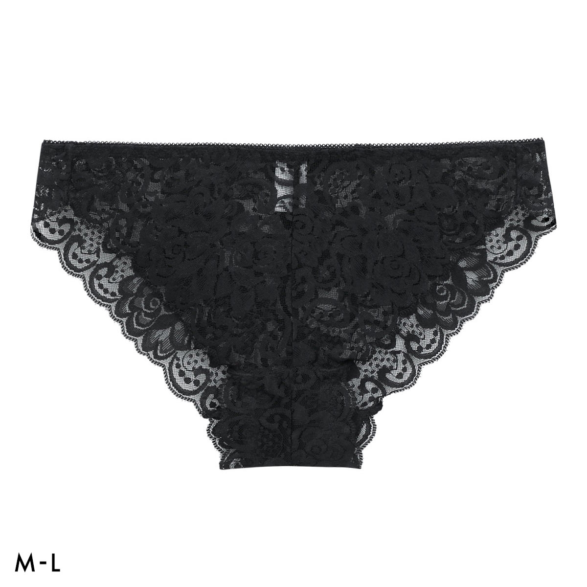 総レース ショーツ ノーマルショーツ 透け セクシー 過激 M L 下着(BK-ブラック-M)