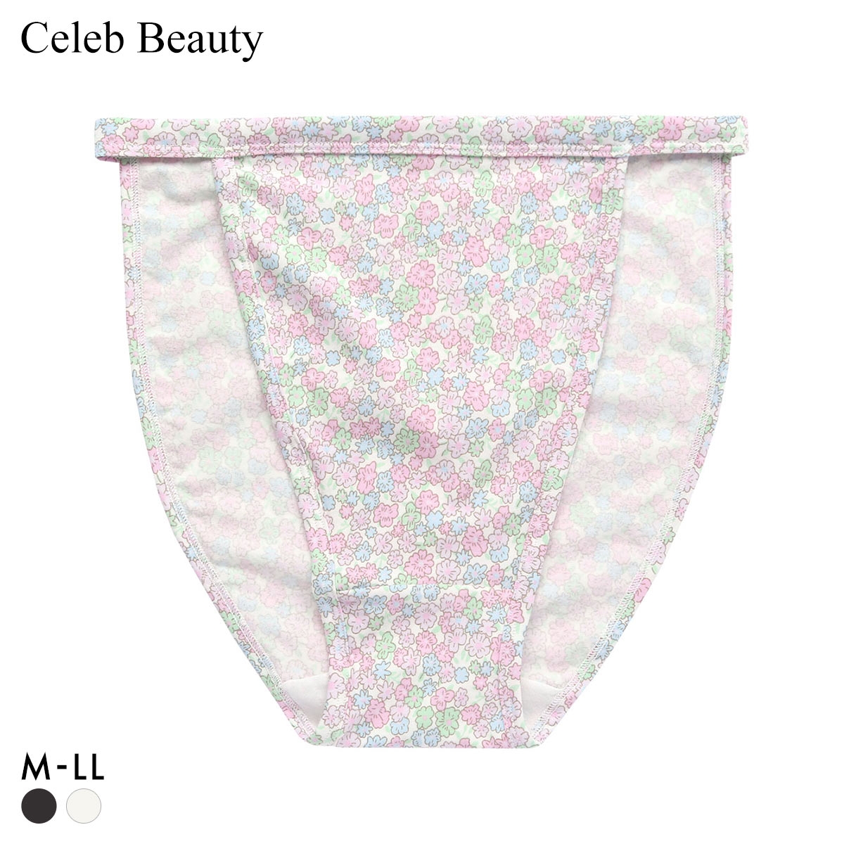 セレブビューティー Celeb Beauty 花柄 ストレスFREEショーツ 足口ゆったりショーツ 足口開放 ふんどしショーツ リラックス むくみ(OW-オフホワイト-M)