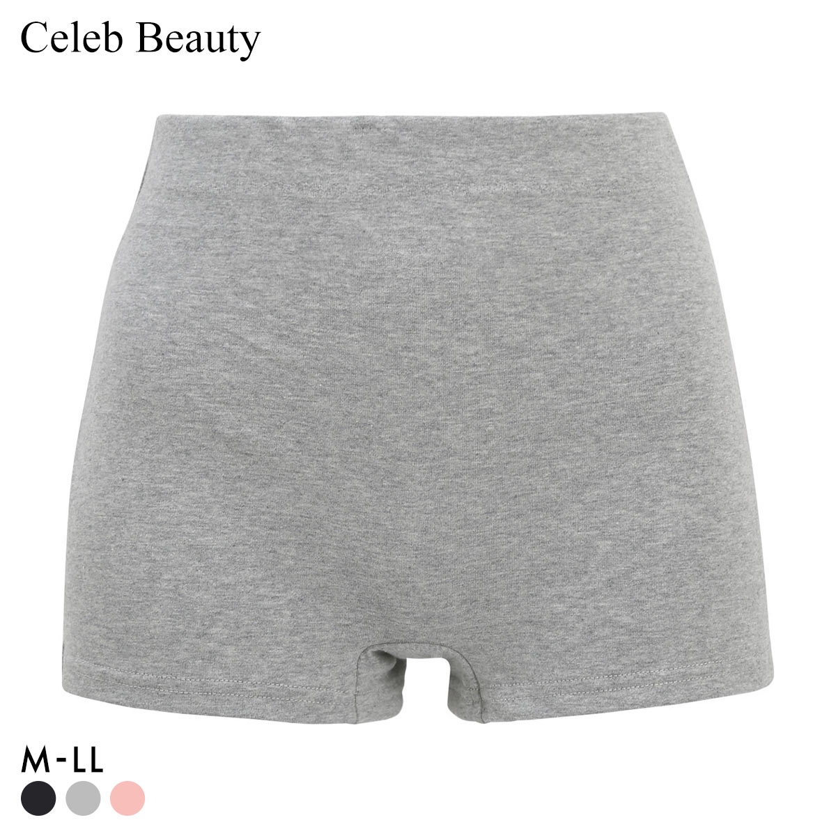 セレブビューティー Celeb Beauty ストレスFREEショーツ 足口超ゆったり ボックスショーツ 1分丈 高綿混 足口開放 リラックス むくみ(GY-グレー-M)