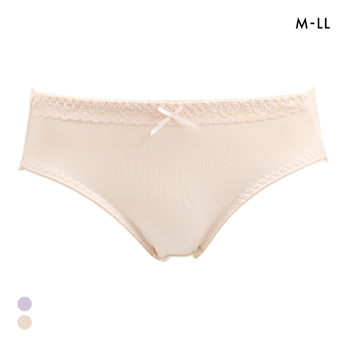 フィニー 2WAYなめらかショーツ スタンダード M L LL ビキニ はきこみやや深め 大きいサイズ(PE-ピーチ-M)