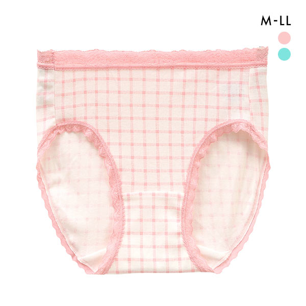 綿100％ ショーツ M L LL スタンダード チェック柄 大きいサイズ 単品 コットン100 まとめ買い プチプラ