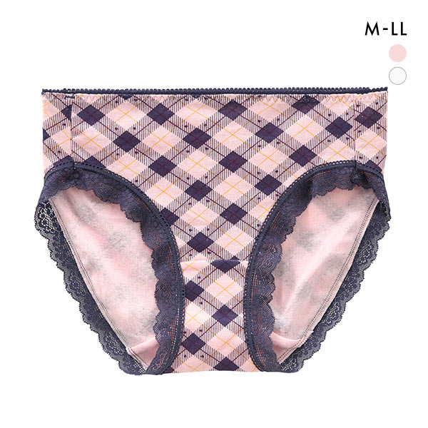 綿100％ ショーツ スタンダード M L LL チェック柄 大きいサイズ 単品 コットン100 まとめ買い プチプラ